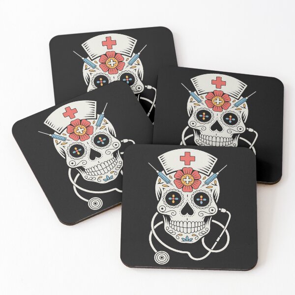 Item preview, Nurse Sugar Skull Stethoscope RN Medical Halloween designed and sold by petrichorsworld.