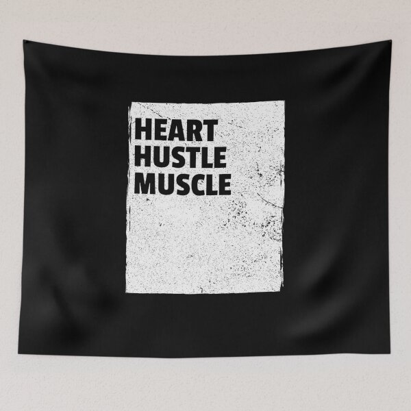 Item preview, heart hustle & muscle motivational workout inspired designed and sold by snowry.