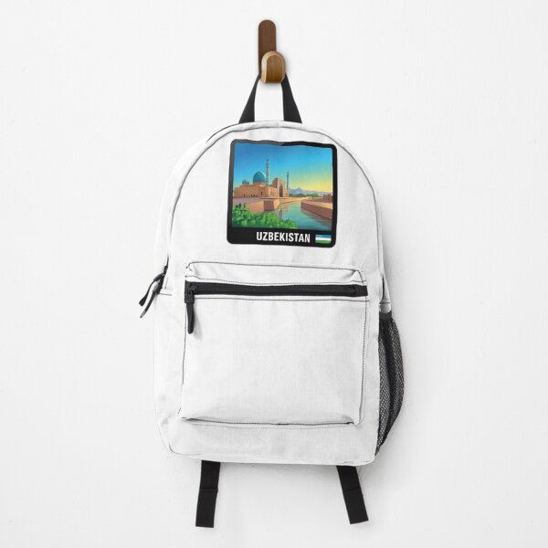 Item preview, Uzbekistan Travel — Scenic Mosque Reflection with Mountains and Sunset Sky designed and sold by VividOrganica.