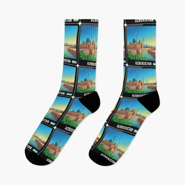 Item preview, Uzbekistan Travel — Scenic Mosque Reflection with Mountains and Sunset Sky designed and sold by VividOrganica.