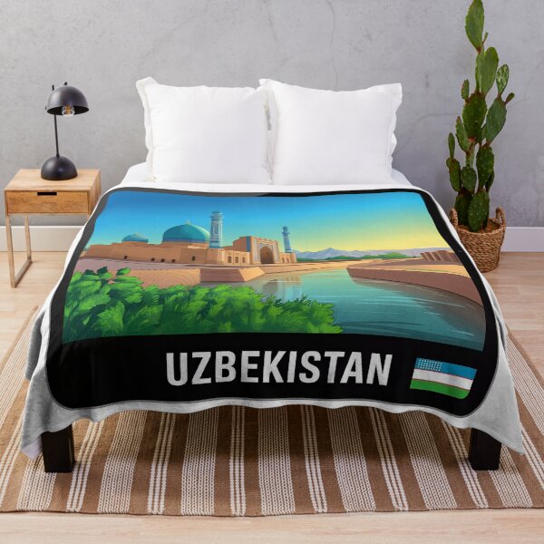 Item preview, Uzbekistan Travel — Scenic Mosque Reflection with Mountains and Sunset Sky designed and sold by VividOrganica.