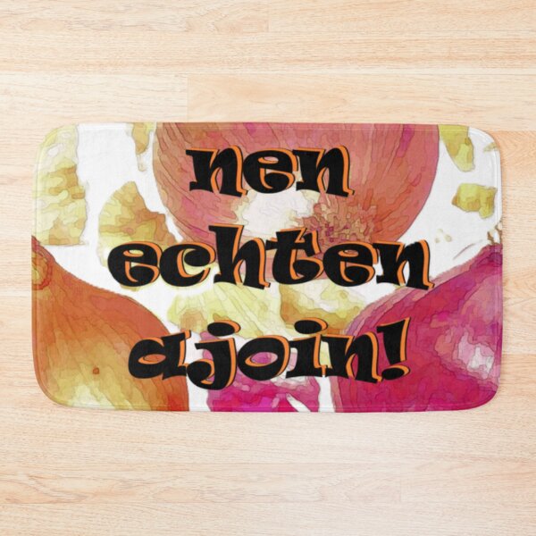 Item preview, Nen echten ajoin - Bold Black And Yellow Text Over Colorful Onion Pattern Background - Festive Graphic designed and sold by CreativeWorld96.