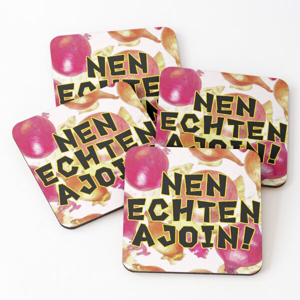 Item preview, Nen echten ajoin - Bold Black And Yellow Text Over Colorful Onion Pattern Background - Festive Graphic designed and sold by CreativeWorld96.