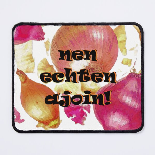 Item preview, Nen echten ajoin - Bold Black And Yellow Text Over Colorful Onion Pattern Background - Festive Graphic designed and sold by CreativeWorld96.