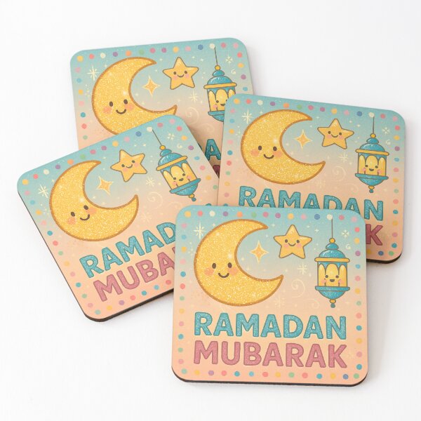 Item preview, Ramadan Mubarak Greeting Card (V.3) -Cute Lantern Moon and Star Design designed and sold by D-Islamic.