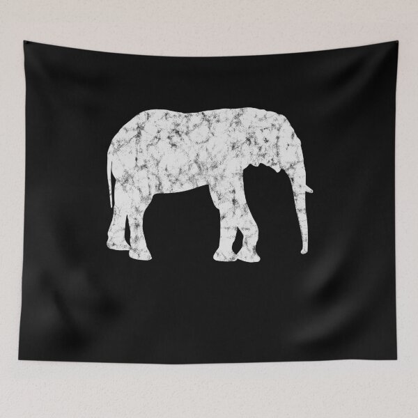 Item preview, Distressed Gray Elephant Silhouette Vintage designed and sold by LarkDesigns.