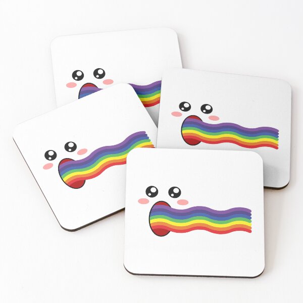Item preview, Cute kawaii blushing blowing rainbow face designed and sold by BlushyPrint.