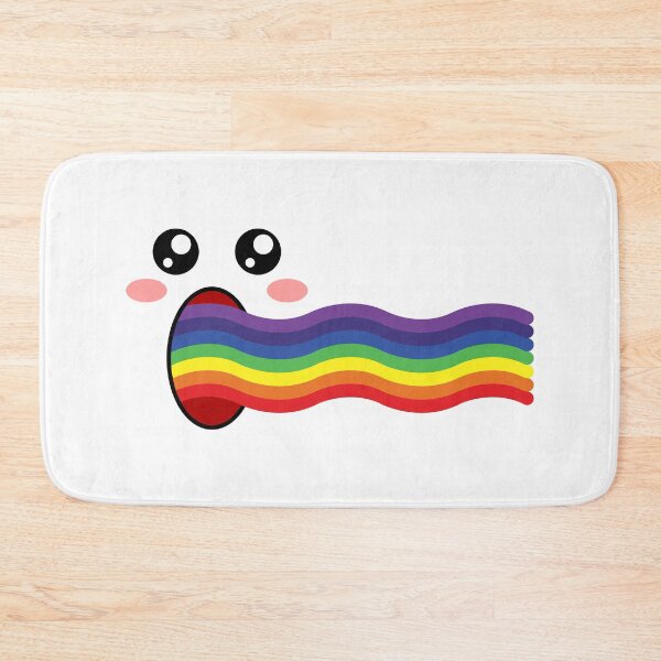 Item preview, Cute kawaii blushing blowing rainbow face designed and sold by BlushyPrint.