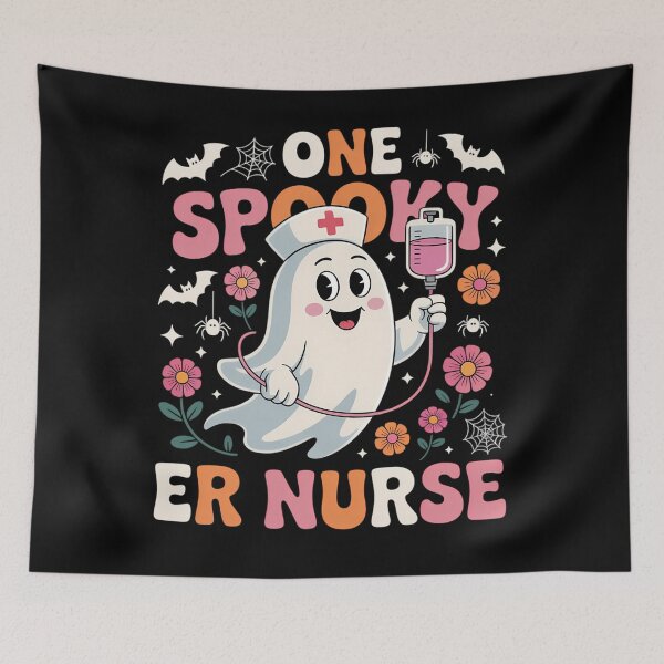 Item preview, One Spooky ER Nurse Halloween Emergency Department Nurse designed and sold by PeteHomenick.
