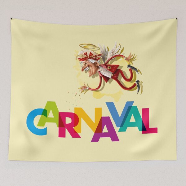 Item preview, De Keizer van Carnaval - Colorful Carnival Festival Illustration With Cartoon Angel Of Kamiel And Bold Multicolor Letters designed and sold by CreativeWorld96.