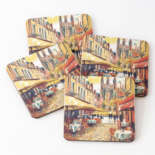 Item preview, Dijon France Café Cityscape | Vibrant French Travel Poster designed and sold by CARRAANN.