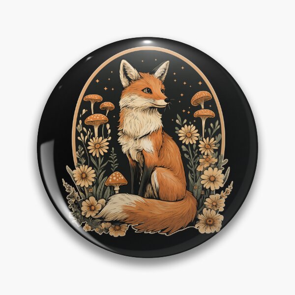 Item preview, Fox with mushrooms and flowers designed and sold by Fran Fryberg.