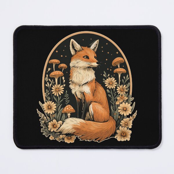 Item preview, Fox with mushrooms and flowers designed and sold by Fran Fryberg.