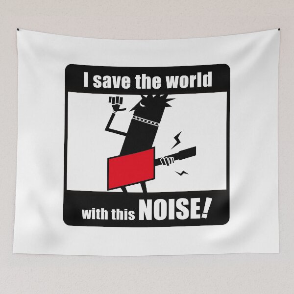 Item preview, Save the World with This NOISE – Punk Guitarist Design designed and sold by R-T-Gracie.