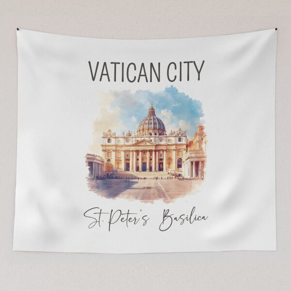 Item preview, Watercolor Design of St. Peter’s Basilica - Vatican City designed and sold by Sketch-Shack.