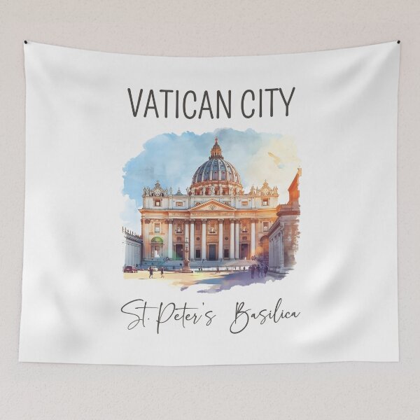 Item preview, Watercolor Design of St. Peter’s Basilica - Vatican City designed and sold by Sketch-Shack.