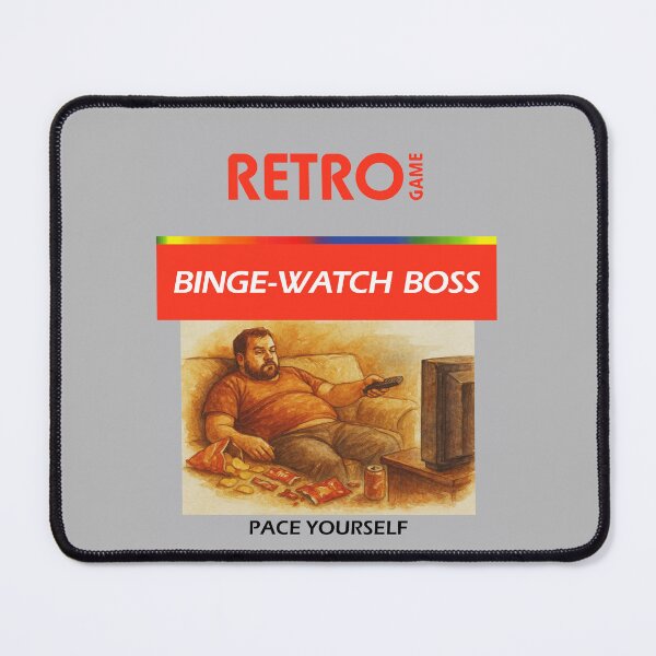 Item preview, Binge‑Watch Boss 8-bit Era 80s Tee designed and sold by DopeyRobot.