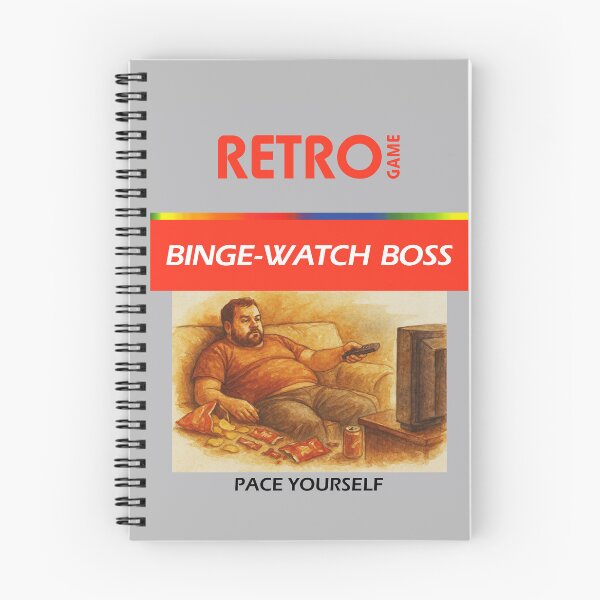 Item preview, Binge‑Watch Boss 8-bit Era 80s Tee designed and sold by DopeyRobot.