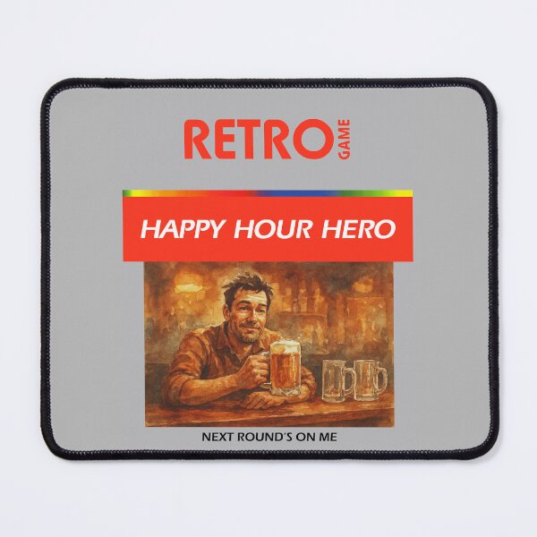 Item preview, Happy Hour Hero 8-bit Era 80s Tee designed and sold by DopeyRobot.