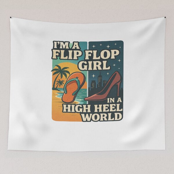 Item preview, I’m a Flip Flop Girl in a High Heel World – Funny Beach Lover Retro Design designed and sold by SoulThread Studio.