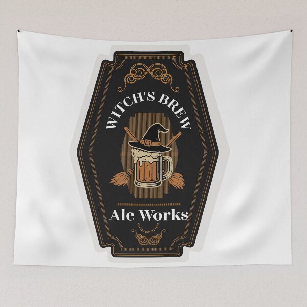 Item preview, Witch’s Brew Ale Works – Vintage Halloween Beer Label Design designed and sold by cjulien27.