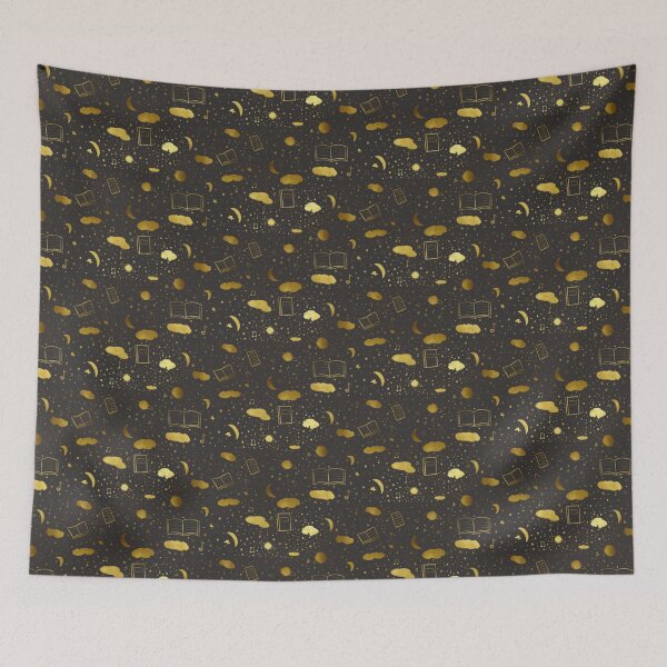Item preview, Bookish gold pattern designed and sold by RavenAMarie .
