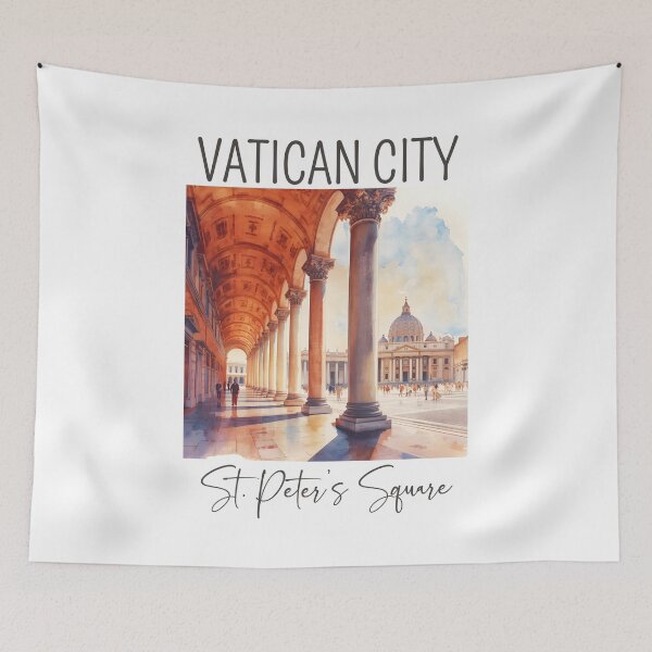 Item preview, Watercolor Design of St. Peter’s Square - Vatican City designed and sold by Sketch-Shack.