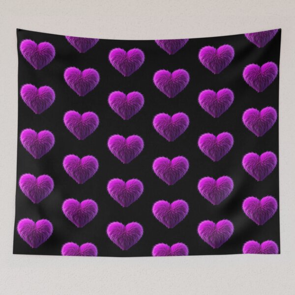 Item preview, Fluffy Purple Heart – Soft Texture and Electric Emotion designed and sold by PixelVibe782.