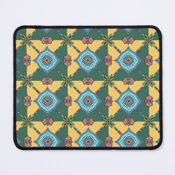 Item preview, Vintage Geometric Pattern in Green and Blue designed and sold by thanratdesign.