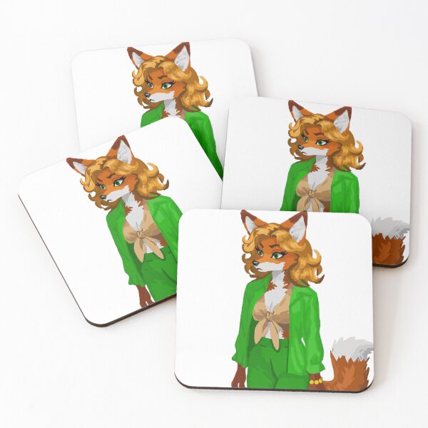 Item preview, Less than Pleased Fox Woman in Green designed and sold by KlakkDrawsStuff.
