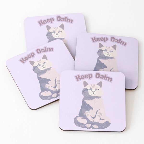 Item preview, Keep Calm - Meditating Cat designed and sold by SimpliKait.