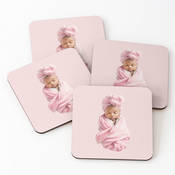 Item preview, Baby Swaddled in Pink Blanket designed and sold by Violet Peonies.