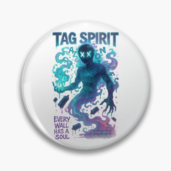 Item preview, Tag Spirit – Neon Graffiti Ghost of the Streets | Urban Horror Vapor Design designed and sold by Snackwear Apparel.