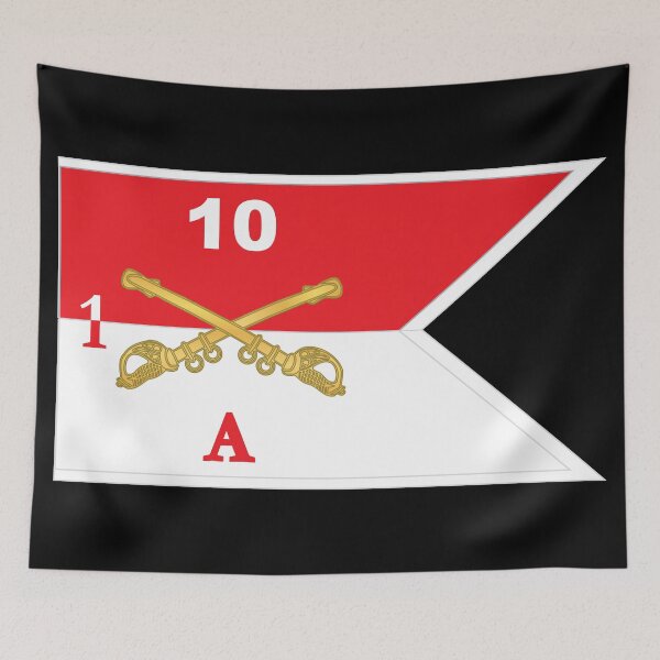 Item preview, Army - Alpha Troop - 1st Squadron, 10th Cavalry Guidon w White Boundries X 300 designed and sold by Military Insignia Products.