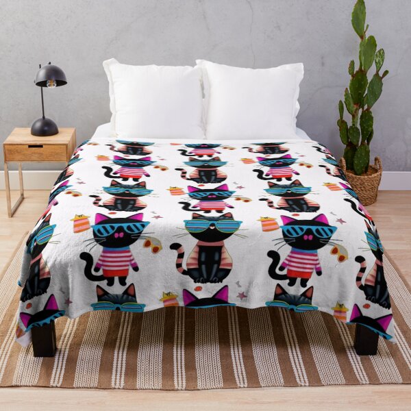 Item preview, Quirky Cats Seamless Pattern Funny Cute Cat Design for Pet Lovers designed and sold by AlienTechs.