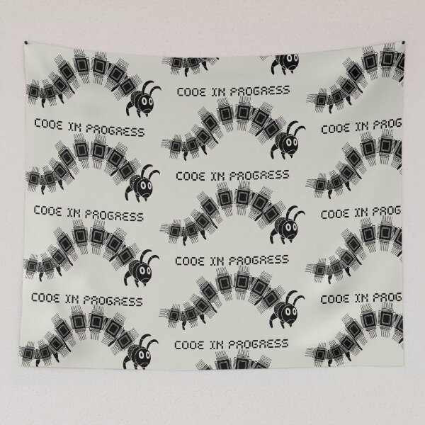 Item preview, Funny Tech Insect with Pixel Text designed and sold by SplashTastic.