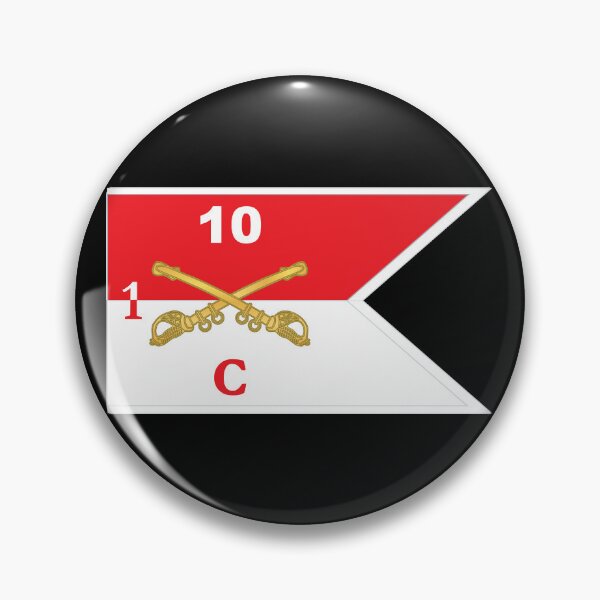 Artikelvorschau, Armee - CharlieTroop - 1. Schwadron, 10. Kavallerie-Guidon mit weißen Grenzen X 300 entworfen und verkauft von Military Insignia Products.