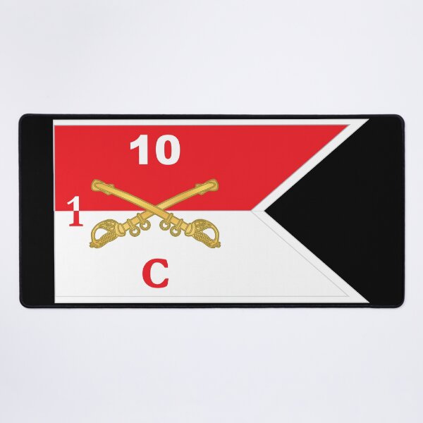 Item preview, Army - CharlieTroop - 1st Squadron, 10th Cavalry Guidon w White Boundries X 300 designed and sold by Military Insignia Products.