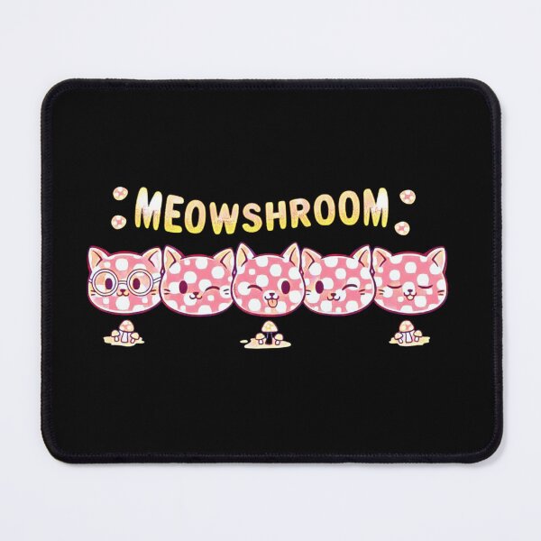 Item preview, Meowshroom Kawaii Cat Mushroom Pink Polka‑Dot Kitty Faces designed and sold by creativerooney.