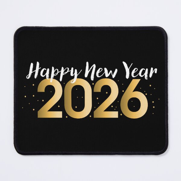 Item preview, 2026 Happy New Year typography greeting design with gold sparkles and glitter designed and sold by Jdawnink.