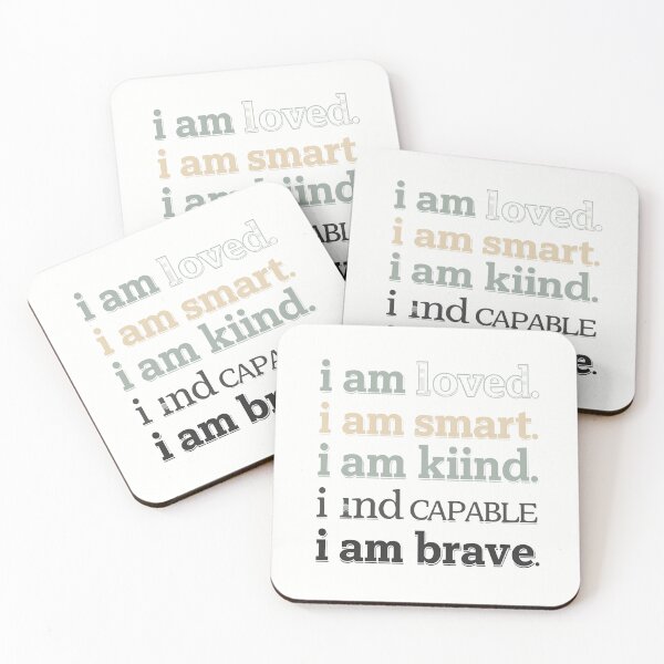 Item preview, i am loved, i am smart, i am kind, i am capable, i am brave — Affirmation Minimalist Typography T designed and sold by GAIDREDA.