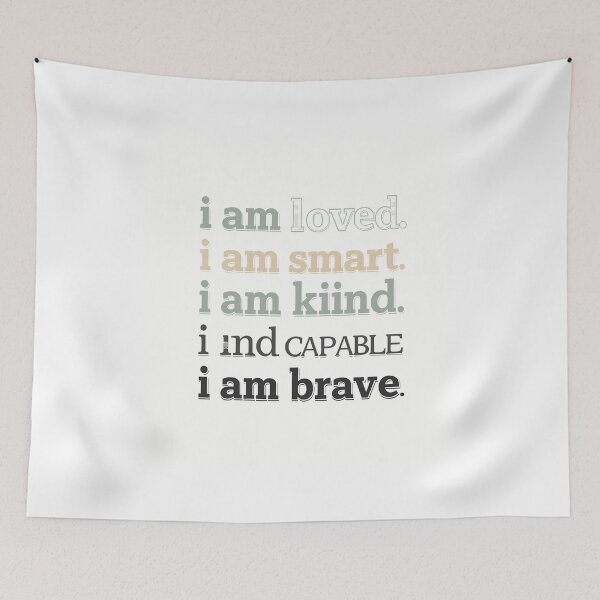 Item preview, i am loved, i am smart, i am kind, i am capable, i am brave — Affirmation Minimalist Typography T designed and sold by GAIDREDA.