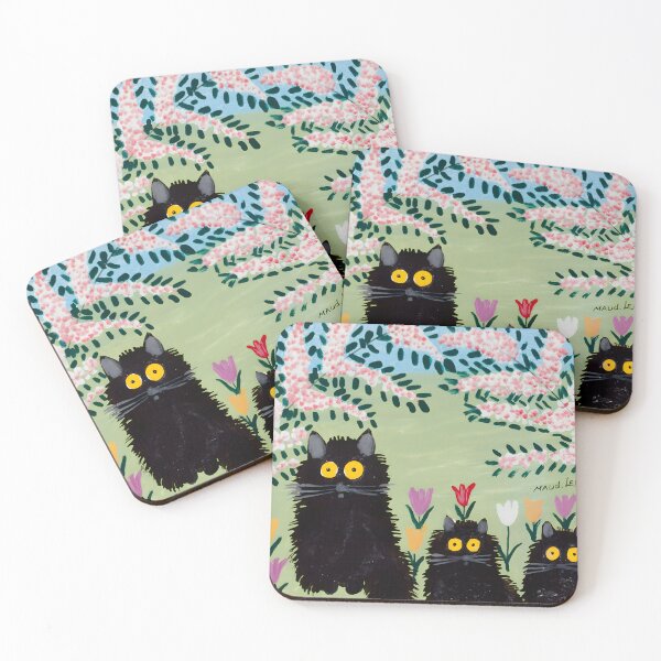 Artikelvorschau, Drei schwarze Katzen von Maud Lewis - Feline Folk Art Delight entworfen und verkauft von VisualGeni.