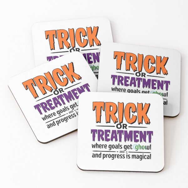 Item preview, Trick or Treatment — Where Goals Get Ghoulish and Progress Is Magical | Halloween Motivation Typography T‑Shirt designed and sold by GAIDREDA.