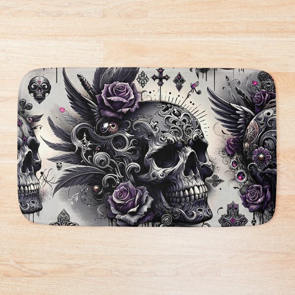 Item preview, Dark Gothic Skull Baroque Macabre Art Print designed and sold by PinUpPizzazz.
