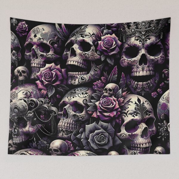 Item preview, Dark Gothic Skull Baroque Macabre Art Print designed and sold by PinUpPizzazz.