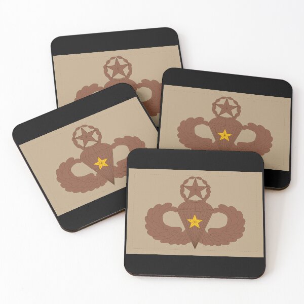 Item preview, Badge - Army - Parachutist - Master - 1 Combat Star - Subdued - Desert X 300 designed and sold by Military Insignia Products.