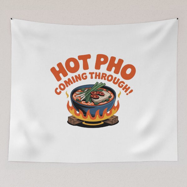 Item preview, Hot Pho Coming Through Funny Food Shirt designed and sold by WSPrintCrafter.