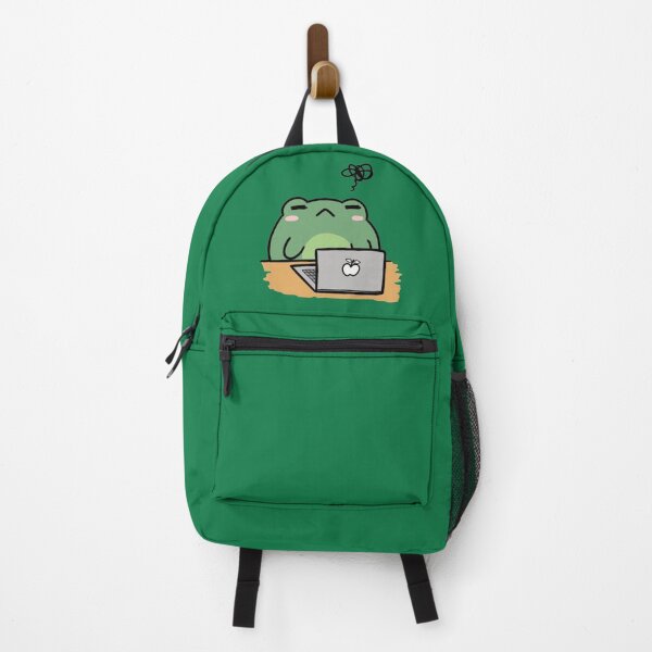 Item preview, Stressed Frog Working on Laptop designed and sold by Popettte.