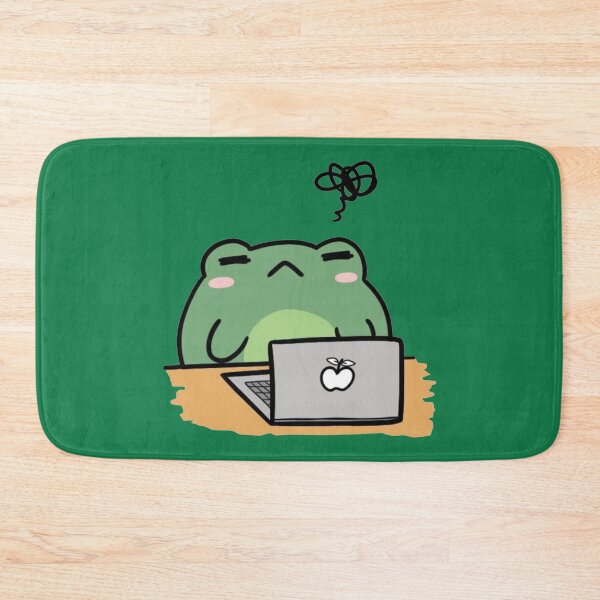 Item preview, Stressed Frog Working on Laptop designed and sold by Popettte.